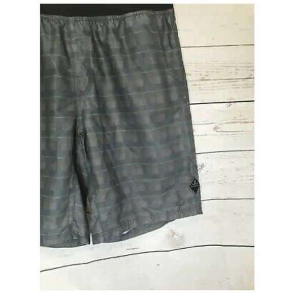 PRANA Men's Board Shorts Swim Trunks Gray Blue UPF